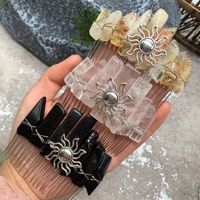 Fashion Sun Color Block Crown Crystal Insert Comb 1 Piece main image 2