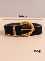 Vintage Style Solid Color Pu Leather Alloy Women's Leather Belts main image 2