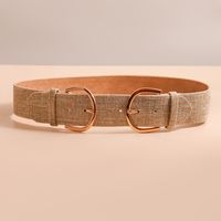 Fashion Solid Color Pu Leather Alloy Women's Leather Belts sku image 1