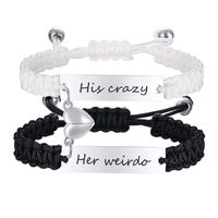 Casual Letter Stainless Steel Rope Couple Bracelets main image 1