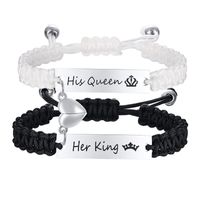 Casual Letter Stainless Steel Rope Couple Bracelets main image 3