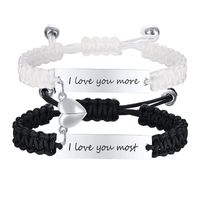 Casual Letter Stainless Steel Rope Couple Bracelets main image 2