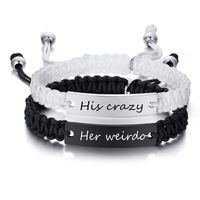 Casual Letter Stainless Steel Rope Couple Bracelets main image 5