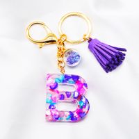 1 Piece Simple Style Letter Alloy Plastic Resin Epoxy Couple Bag Pendant Keychain sku image 4