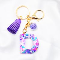 1 Piece Simple Style Letter Alloy Plastic Resin Epoxy Couple Bag Pendant Keychain sku image 5