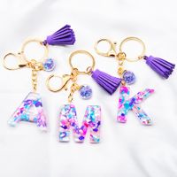 1 Piece Simple Style Letter Alloy Plastic Resin Epoxy Couple Bag Pendant Keychain main image 6