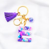 1 Piece Simple Style Letter Alloy Plastic Resin Epoxy Couple Bag Pendant Keychain sku image 1