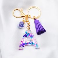 1 Piece Simple Style Letter Alloy Plastic Resin Epoxy Couple Bag Pendant Keychain sku image 3