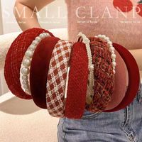 Sweet Solid Color Rhombus Cloth Hair Band 1 Piece main image 4