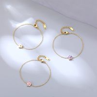 Sweet Flower Titanium Steel Plating Rhinestones Bracelets main image 2