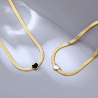 Fashion Heart Shape Titanium Steel Plating Rhinestones Necklace main image 3