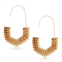 1 Pair Exaggerated Circle Sector Wood Handmade Women's Drop Earrings sku image 9