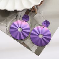 Wholesale Jewelry Vintage Style Geometric Round Gradient Color Metal Plating Drop Earrings sku image 11