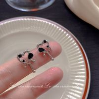 1 Pair Sweet Heart Shape Flower Bow Knot Artificial Pearl Alloy Rhinestone Inlay Artificial Gemstones Women's Earrings sku image 2