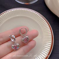 1 Pair Sweet Heart Shape Flower Bow Knot Artificial Pearl Alloy Rhinestone Inlay Artificial Gemstones Women's Earrings sku image 21