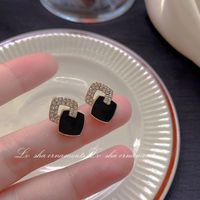 1 Pair Sweet Heart Shape Flower Bow Knot Artificial Pearl Alloy Rhinestone Inlay Artificial Gemstones Women's Earrings sku image 4