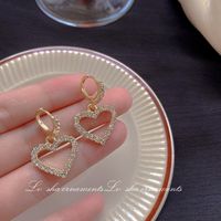 1 Pair Sweet Heart Shape Flower Bow Knot Artificial Pearl Alloy Rhinestone Inlay Artificial Gemstones Women's Earrings sku image 26