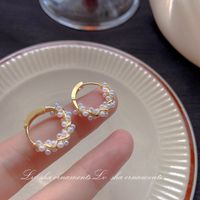 1 Pair Sweet Heart Shape Flower Bow Knot Artificial Pearl Alloy Rhinestone Inlay Artificial Gemstones Women's Earrings sku image 31