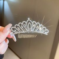 Lady Crown Alloy Plating Rhinestones Hair Band 1 Piece sku image 6
