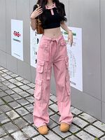 Women's Street Streetwear Solid Color Full Length Patchwork Casual Pants Cargo Pants main image 1