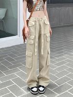 Women's Street Streetwear Solid Color Full Length Patchwork Casual Pants Cargo Pants main image 3