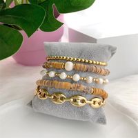 1 Piece 1 Set Sweet Geometric Pearl Knitting Women's Bracelets main image 5