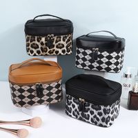 Women's Medium All Seasons Pu Leather Lingge Leopard Fashion Square Zipper Cosmetic Bag main image 5