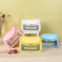 Women's Medium All Seasons Pvc Pu Leather Letter Fashion Square Zipper Cosmetic Bag main image 1