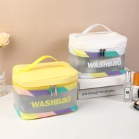 Women's Large All Seasons Pvc Pu Leather Letter Fashion Square Zipper Cosmetic Bag main image 5