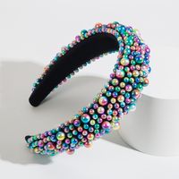 Style De Fée Géométrique Flanelle Incruster Perles Artificielles Bande De Cheveux 1 Pièce main image 1