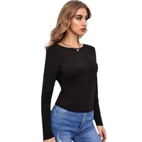 Women's Knitwear Long Sleeve Sweaters & Cardigans Backless Fashion Solid Color main image 4