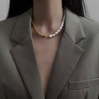 Fashion Simple Style Geometric Alloy Artificial Pearls Necklace main image 1