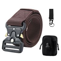 Basic Solid Color Alloy Nylon Men's Woven Belts sku image 36