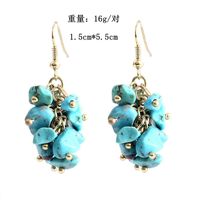 Natural Turquoise Gravel Earrings Handmade Grape Crush Earrings Stone Earrings Wholesale sku image 2