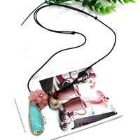 Vintage Cotton And Linen Stone Woven Flower Necklace Nhom152736 sku image 2