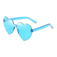 Casual Streetwear Heart Shape Pc Special-shaped Mirror Frameless Women's Sunglasses sku image 16