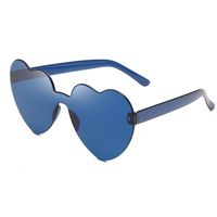Casual Streetwear Heart Shape Pc Special-shaped Mirror Frameless Women's Sunglasses main image 3
