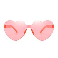 Casual Streetwear Heart Shape Pc Special-shaped Mirror Frameless Women's Sunglasses main image 2