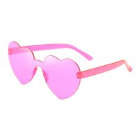 Casual Streetwear Heart Shape Pc Special-shaped Mirror Frameless Women's Sunglasses sku image 20