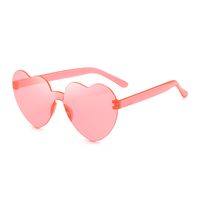 Casual Streetwear Heart Shape Pc Special-shaped Mirror Frameless Women's Sunglasses sku image 25