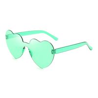 Casual Streetwear Heart Shape Pc Special-shaped Mirror Frameless Women's Sunglasses sku image 26