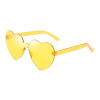 Casual Streetwear Heart Shape Pc Special-shaped Mirror Frameless Women's Sunglasses sku image 27