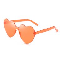 Casual Streetwear Heart Shape Pc Special-shaped Mirror Frameless Women's Sunglasses sku image 4