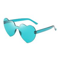 Casual Streetwear Heart Shape Pc Special-shaped Mirror Frameless Women's Sunglasses sku image 40