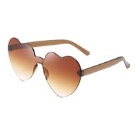 Casual Streetwear Heart Shape Pc Special-shaped Mirror Frameless Women's Sunglasses sku image 44