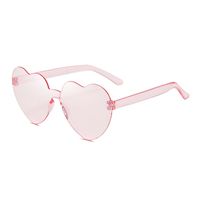 Casual Streetwear Heart Shape Pc Special-shaped Mirror Frameless Women's Sunglasses sku image 21