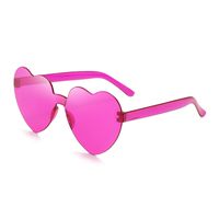 Casual Streetwear Heart Shape Pc Special-shaped Mirror Frameless Women's Sunglasses sku image 22