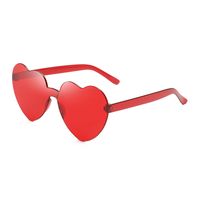 Casual Streetwear Heart Shape Pc Special-shaped Mirror Frameless Women's Sunglasses sku image 23