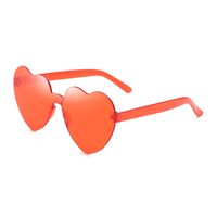 Casual Streetwear Heart Shape Pc Special-shaped Mirror Frameless Women's Sunglasses sku image 7