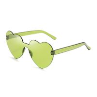 Casual Streetwear Heart Shape Pc Special-shaped Mirror Frameless Women's Sunglasses sku image 8